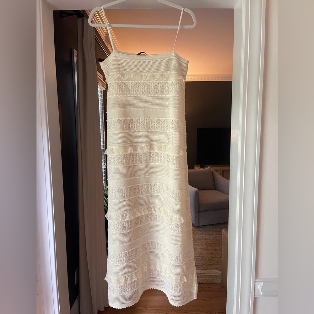 Zara Pointelle Knit Long Dress